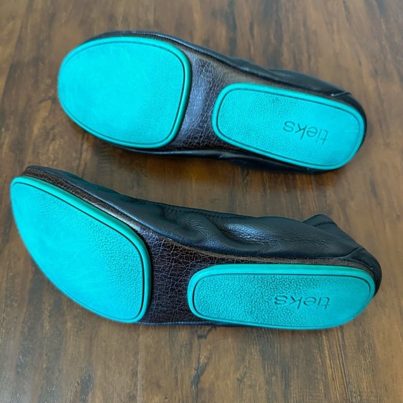 TIEKS by Gavrieli Slip-On Ballet Flats in Black Leather Foldable - Picture 9 of 9